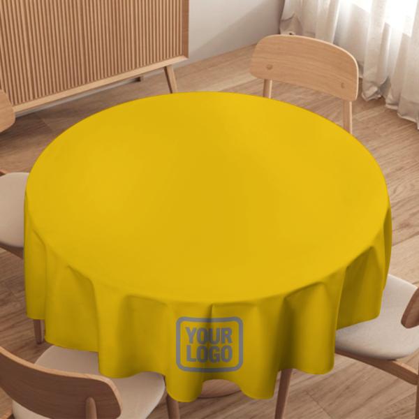 Maßgeschneidertes Gold Grau Runde Tischdecke