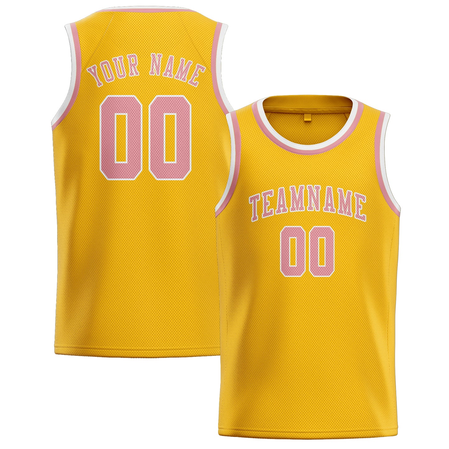 Benutzerdefiniertes Professionelles Gold Rosa Basketballtrikot