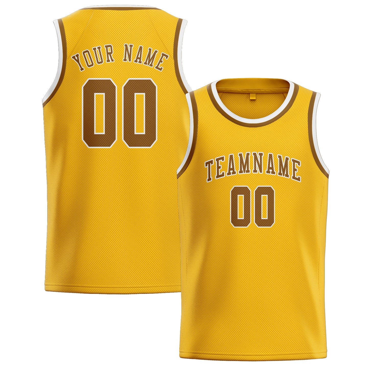 Benutzerdefiniertes Professionelles Gold Khaki Basketballtrikot