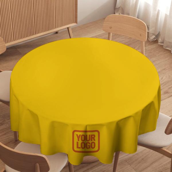 Maßgeschneidertes Gold Orange Runde Tischdecke