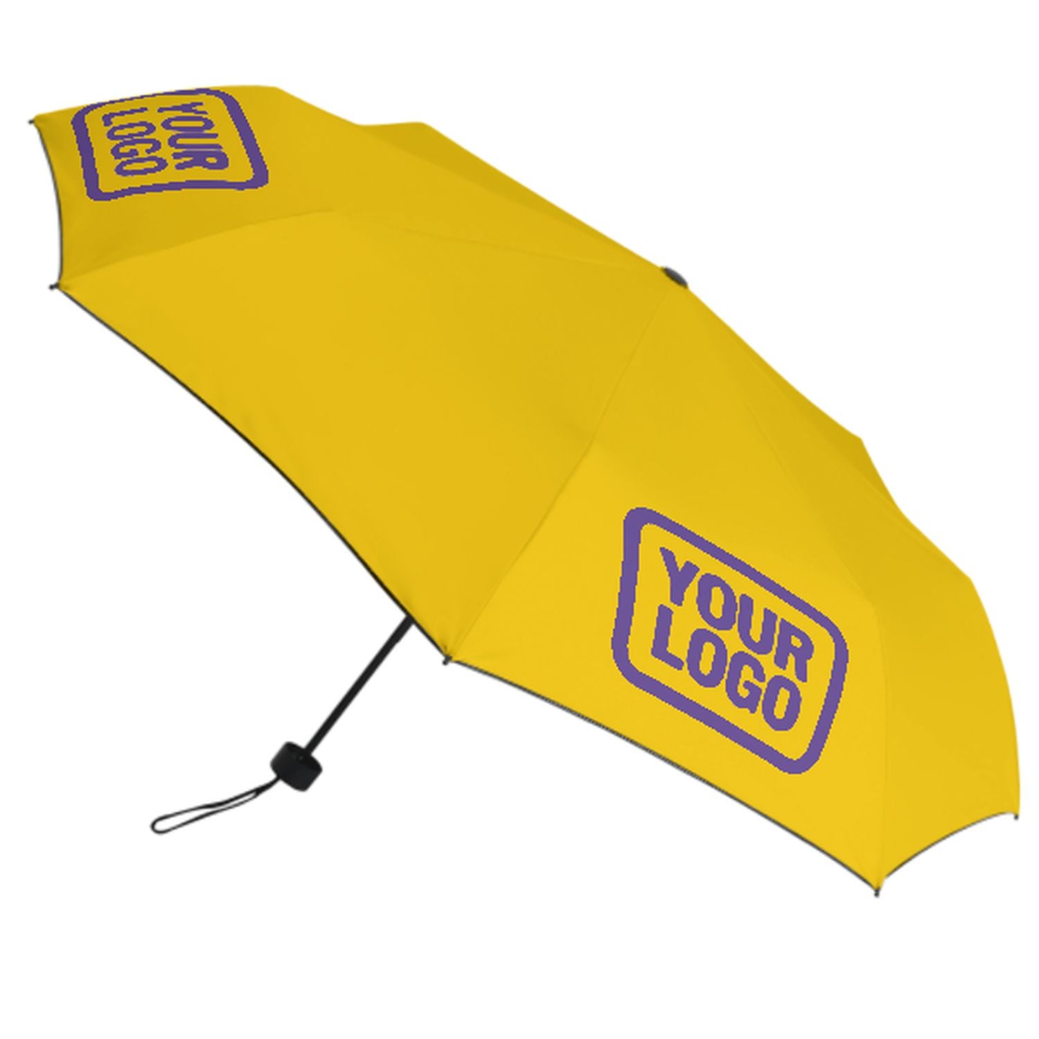 Maßgeschneidertes Gold Lavendel Automatik-Regenschirm