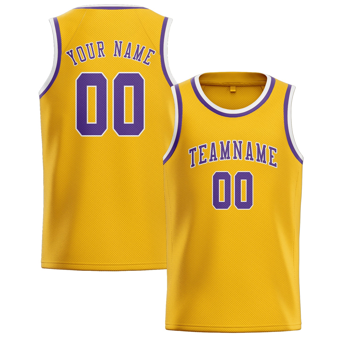 Benutzerdefiniertes Professionelles Gold Lavendel Basketballtrikot