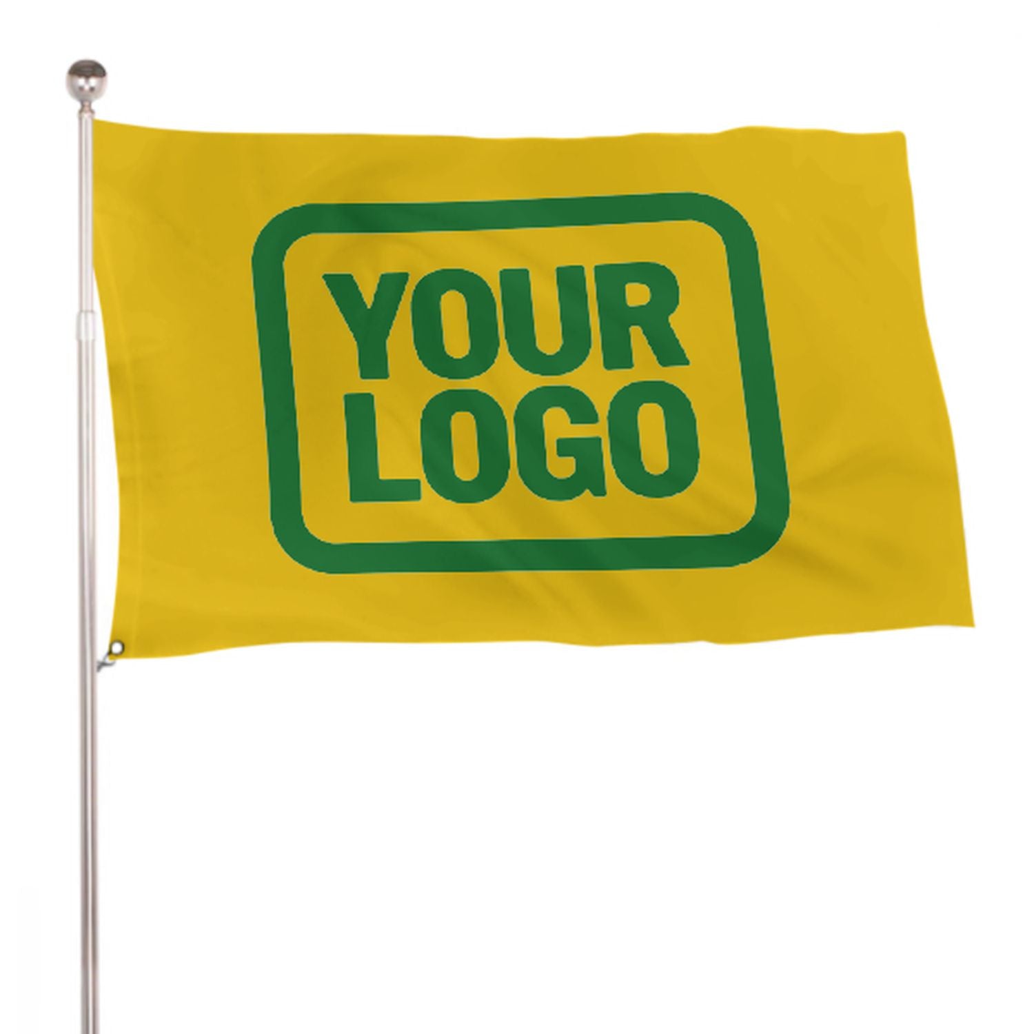 Maßgeschneidertes Gold Smaragdgrün Flagge