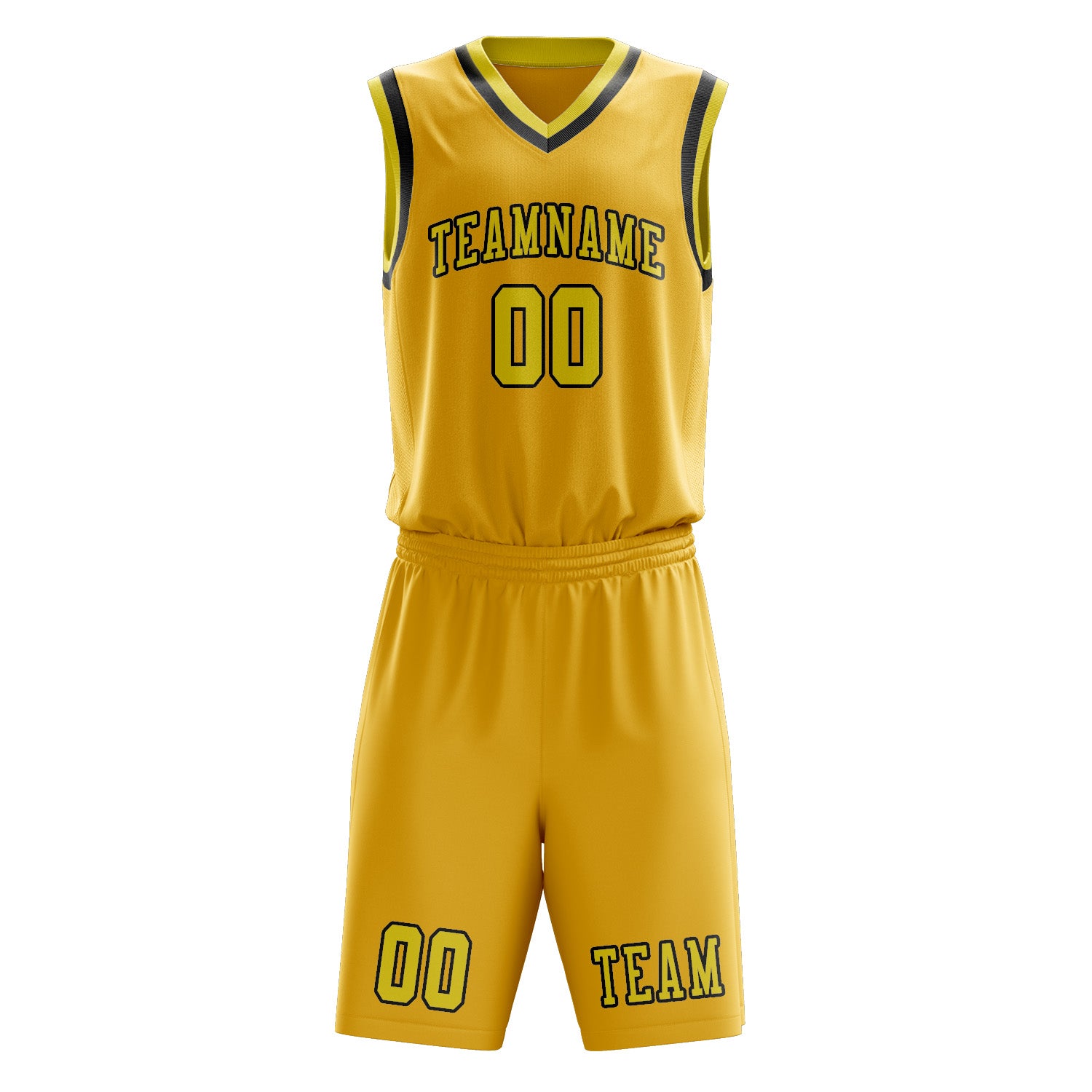 Benutzerdefiniertes Professionelles Gold Blassgelb Basketballtrikot-Set