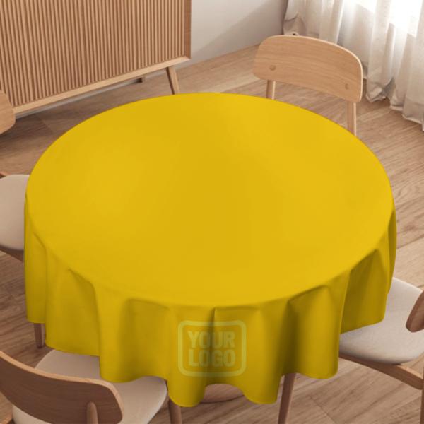 Maßgeschneidertes Gold Blassgelb Runde Tischdecke