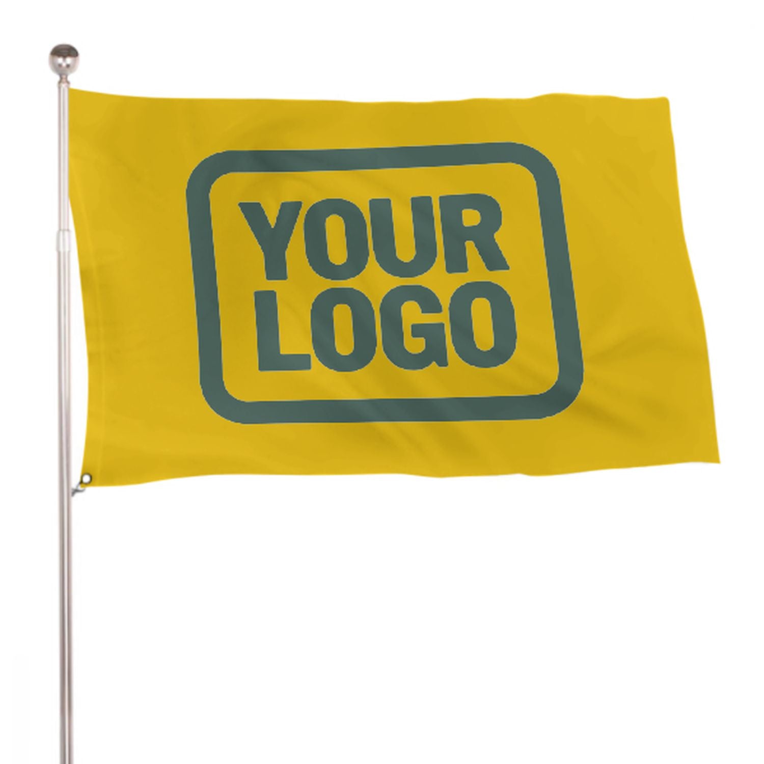 Maßgeschneidertes Gold Blaugrün Flagge