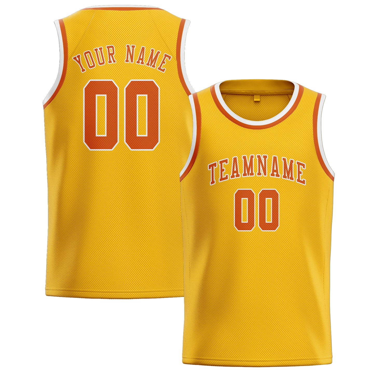 Benutzerdefiniertes Professionelles Gold Orange Basketballtrikot