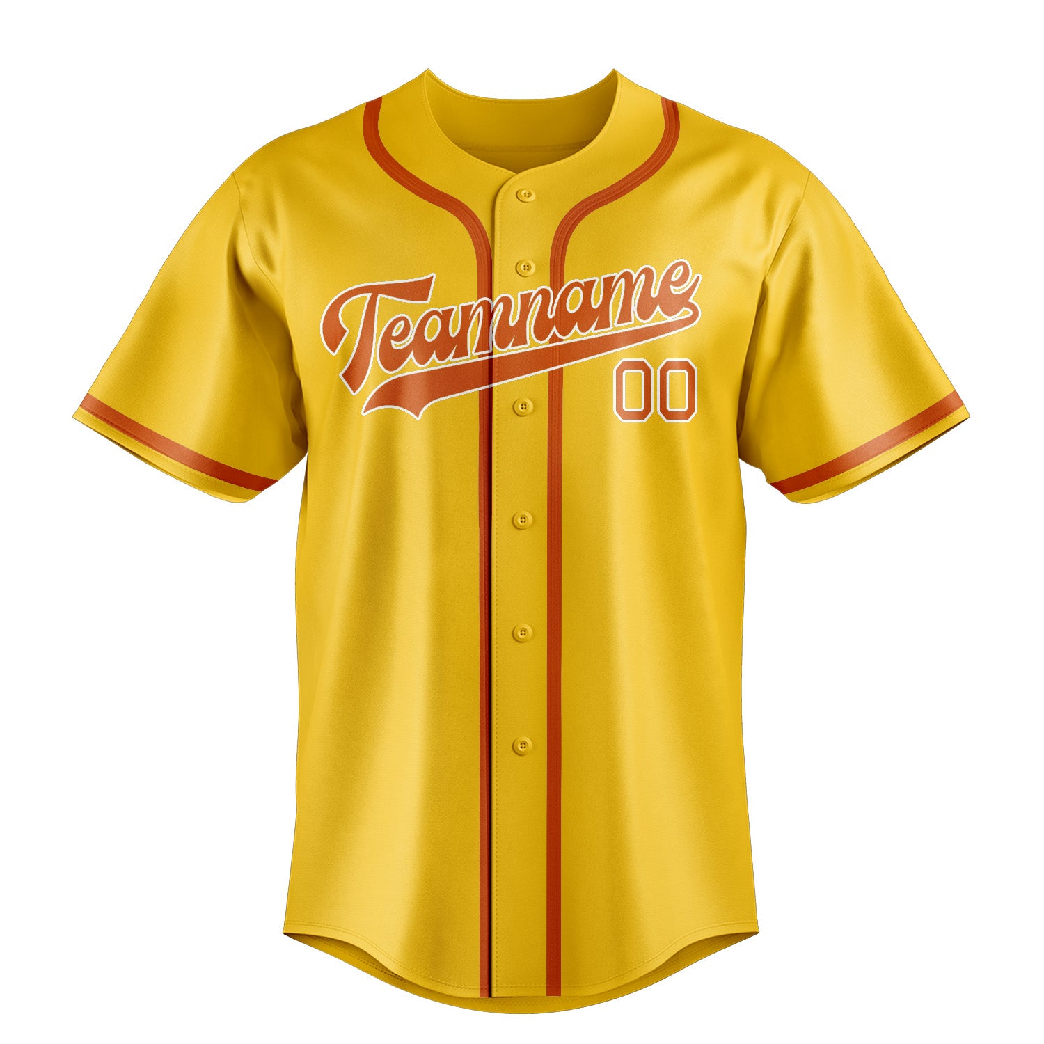 Benutzerdefiniertes Professionelles Gold Orange Baseballtrikot