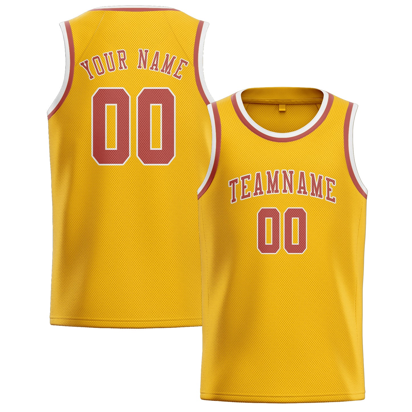 Benutzerdefiniertes Professionelles Gold Kupferrose Basketballtrikot