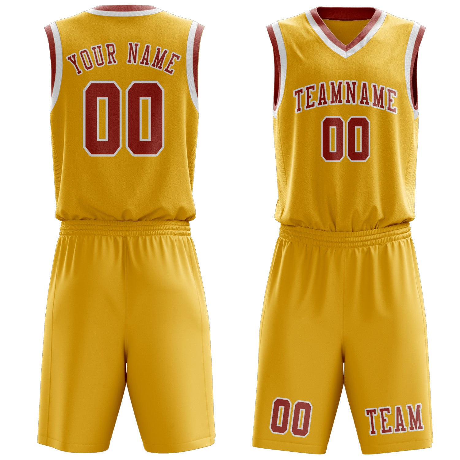 Benutzerdefiniertes Professionelles Gold Kupferrose Basketballtrikot-Set