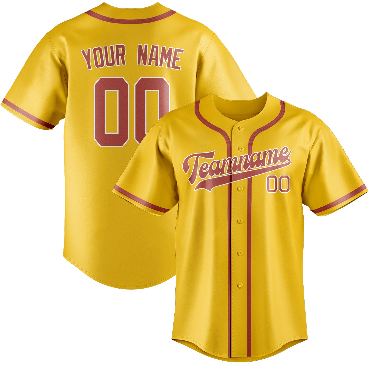 Benutzerdefiniertes Professionelles Gold Kupferrose Baseballtrikot