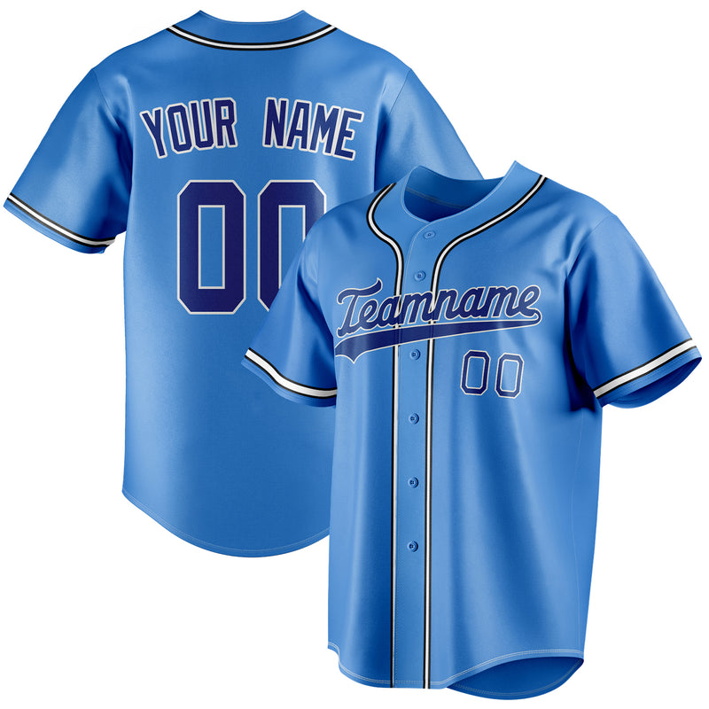 Benutzerdefiniertes Professionelles Elektrisch Blau Marineblau Baseballtrikot BB01240528JZ189