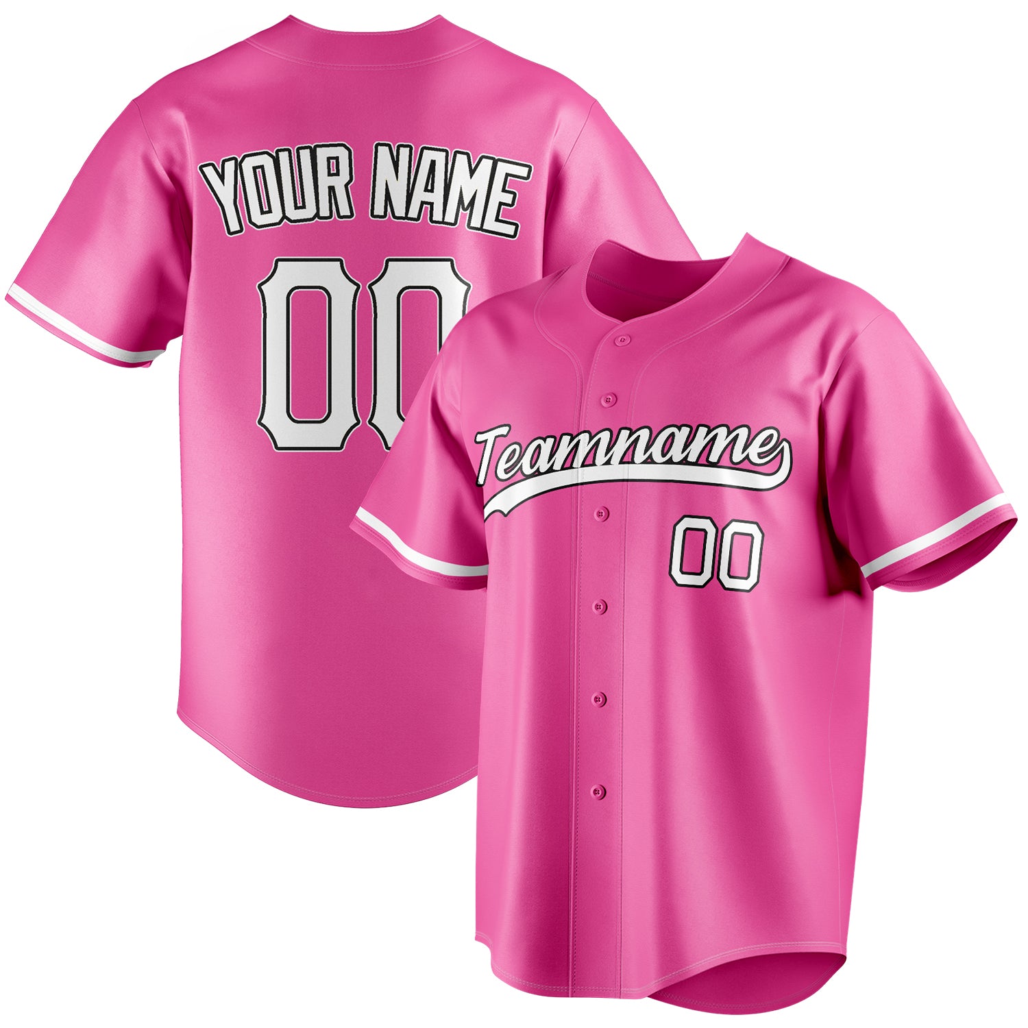 Benutzerdefiniertes Professionelles Rosa Weiß Baseballtrikot BB01240529WX407