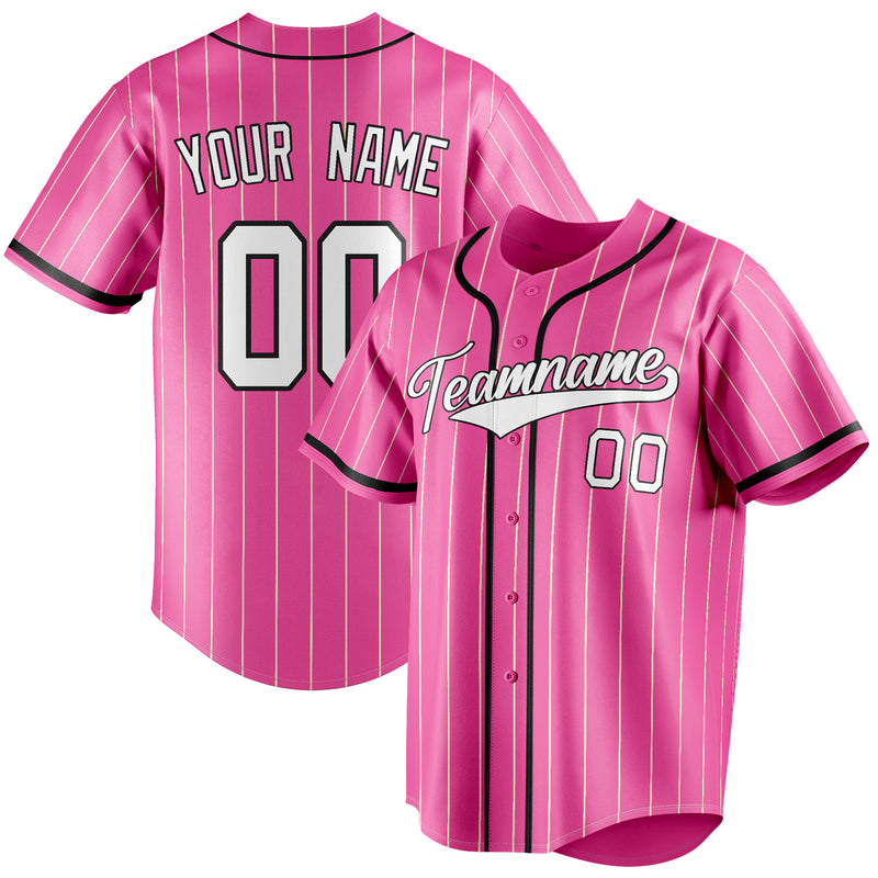 Benutzerdefiniertes Professionelles Rosa Weiß Baseballtrikot BB01240529WX414