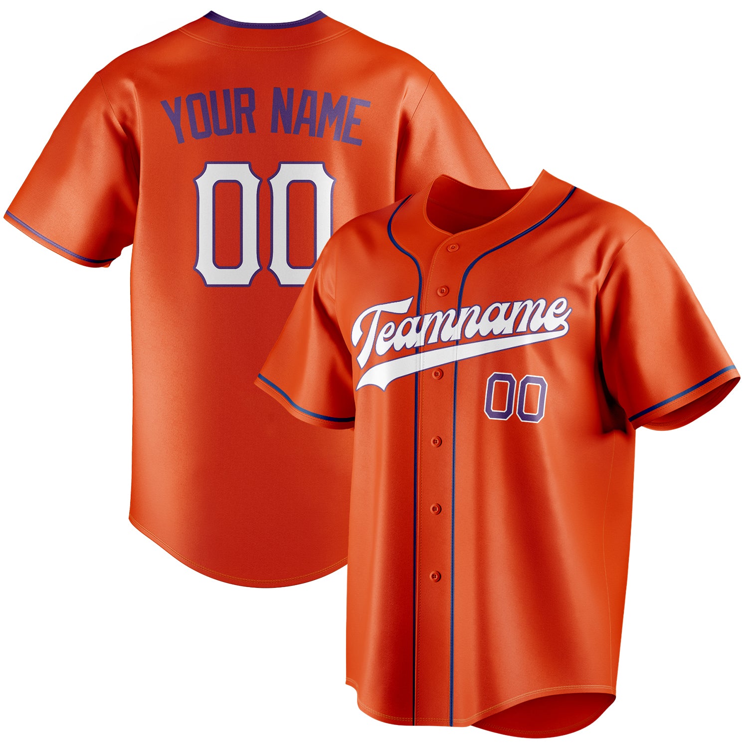 Benutzerdefiniertes Professionelles Orange Weiß Baseballtrikot BB01240529WY173