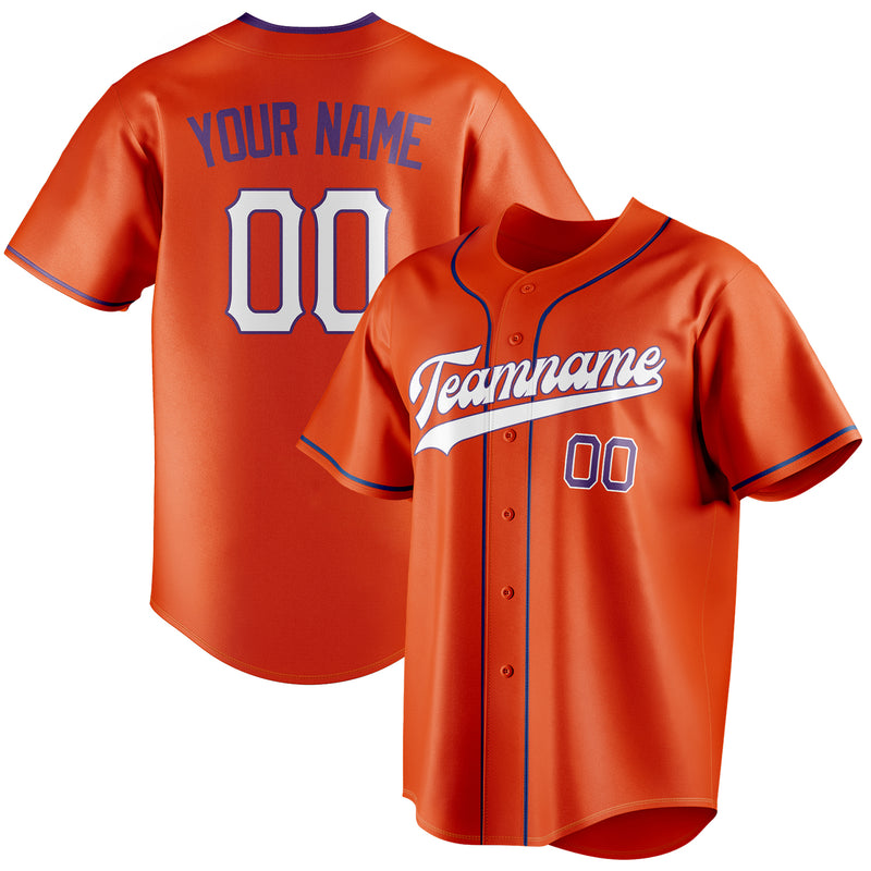 Benutzerdefiniertes Professionelles Orange Weiß Baseballtrikot BB01240529WY173