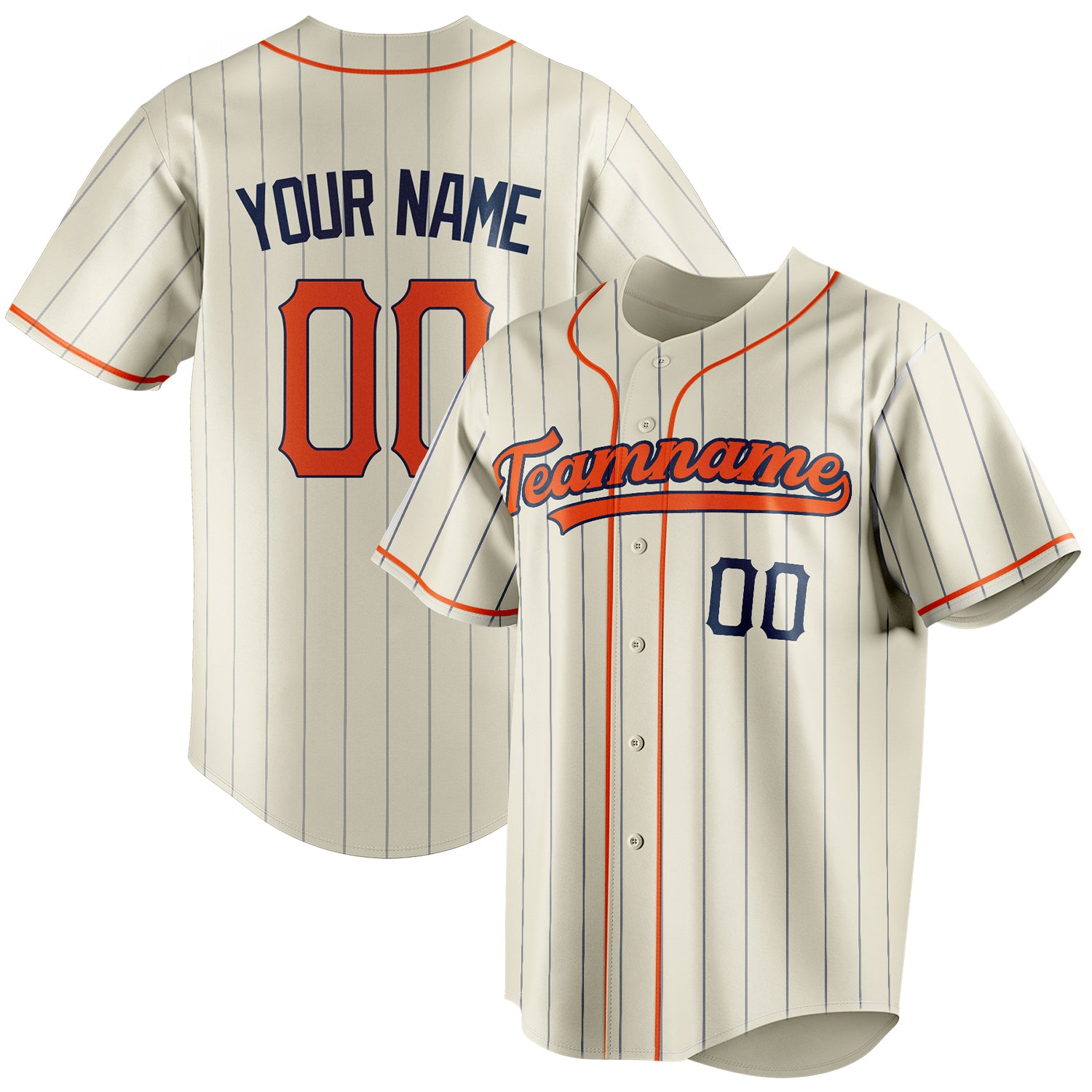 Benutzerdefiniertes Professionelles Creme Orange Baseballtrikot BB01240529YX209