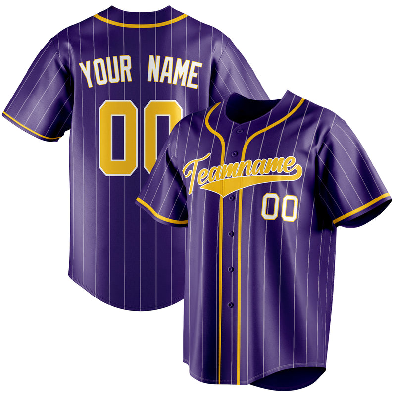 Benutzerdefiniertes Professionelles Lila Gold Baseballtrikot BB01240530JZ253