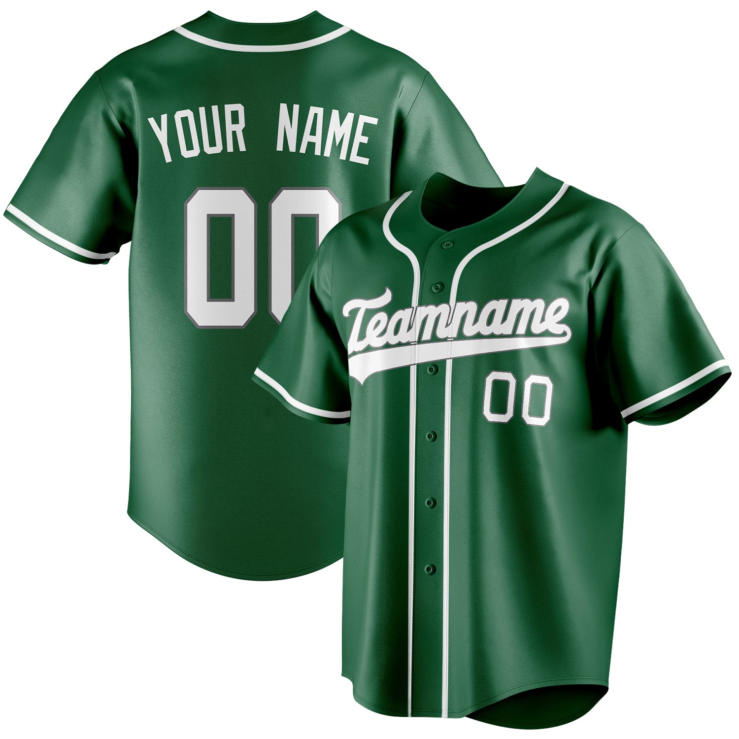 Benutzerdefiniertes Professionelles Kelly Grün Weiß Baseballtrikot BB01240530WX221