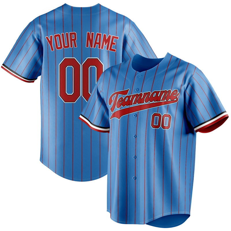 Benutzerdefiniertes Professionelles Puderblau Rot Baseballtrikot BB01240530WY273