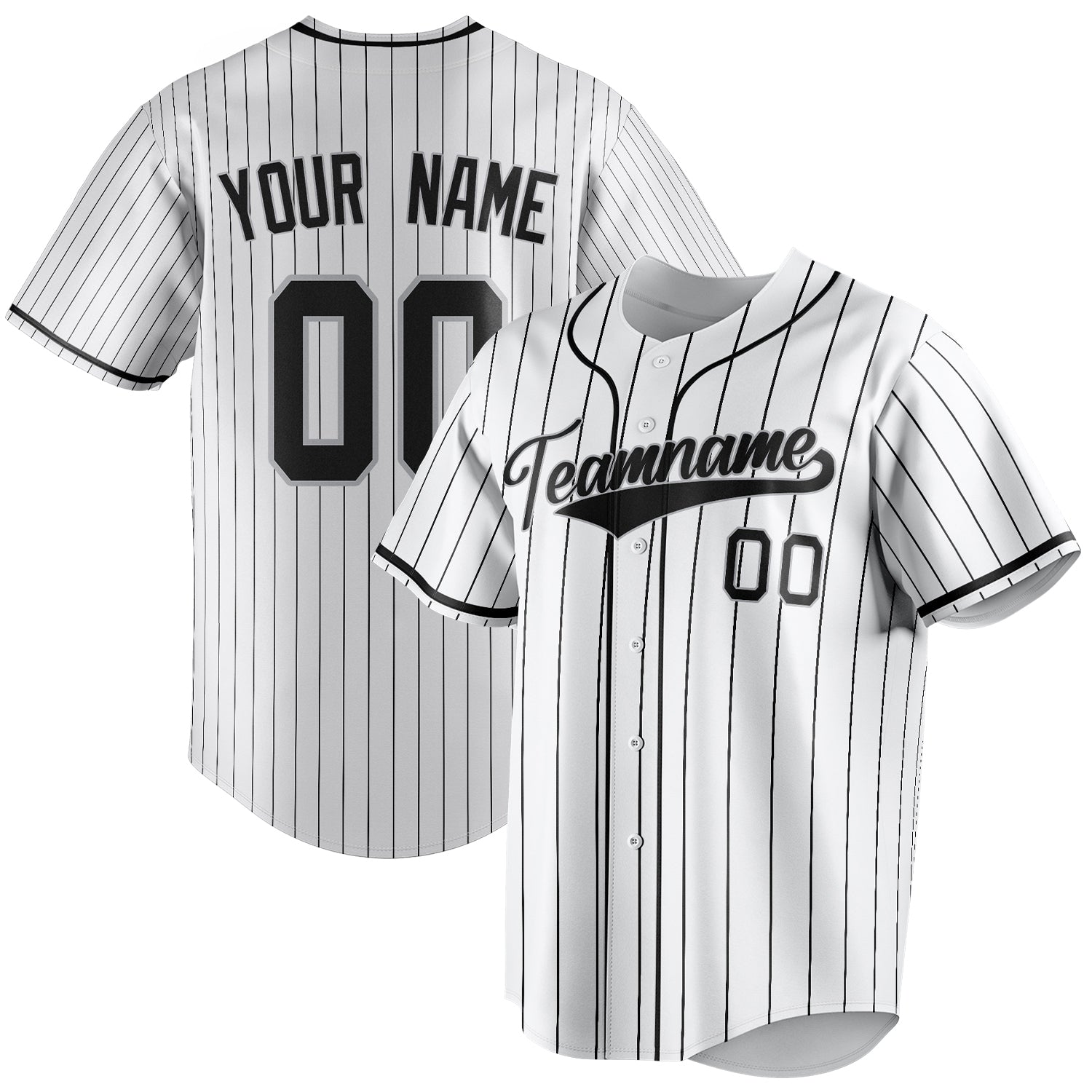Benutzerdefiniertes Professionelles Weiß Schwarz Baseballtrikot BB01240531LH506