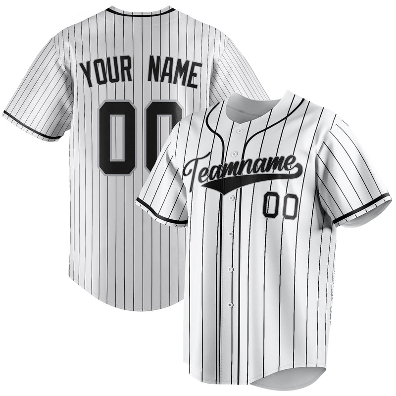 Benutzerdefiniertes Professionelles Weiß Schwarz Baseballtrikot BB01240531LH506