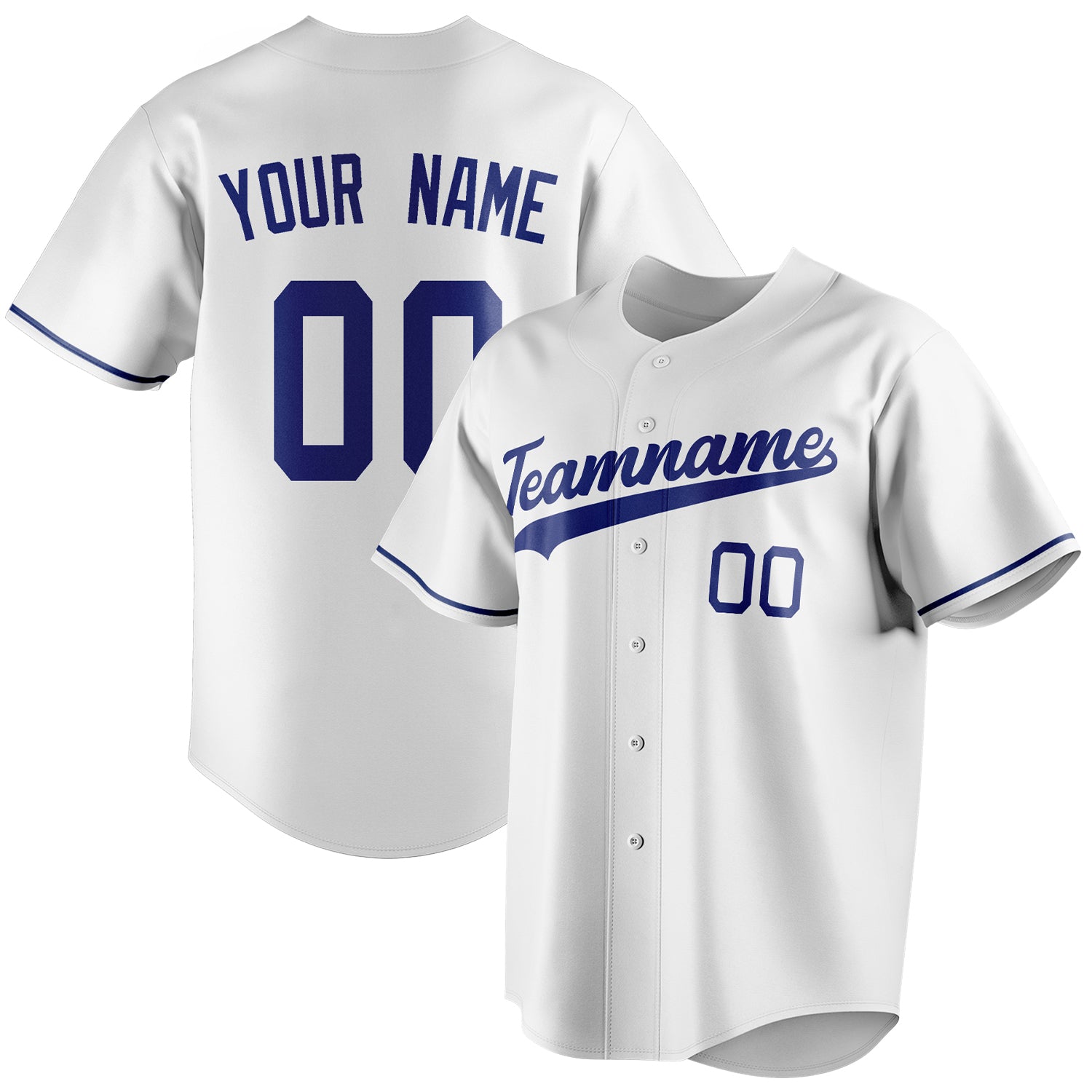 Benutzerdefiniertes Professionelles Weiß Königsblau Baseballtrikot BB01240531LH507