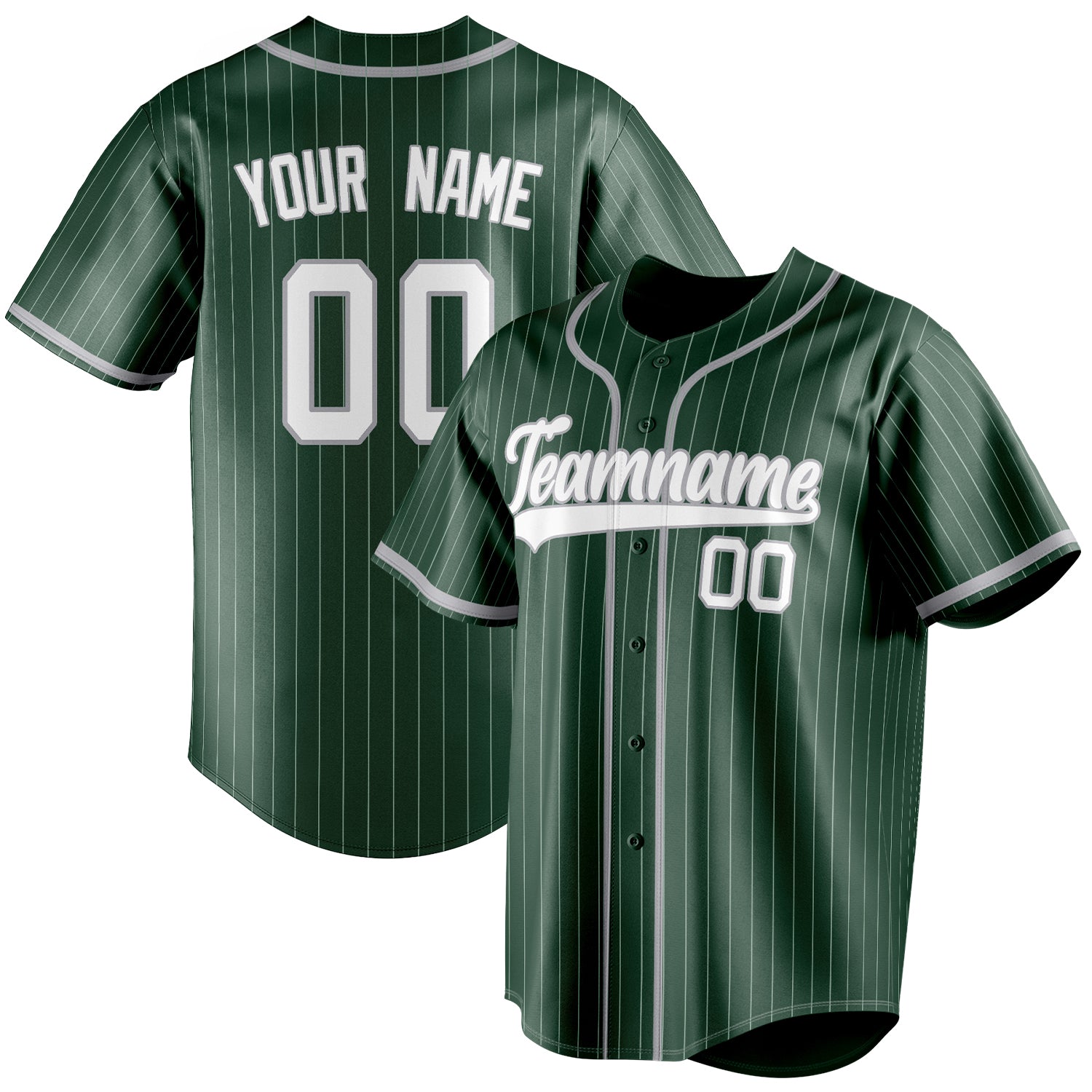 Benutzerdefiniertes Professionelles Grün Grau Baseballtrikot BB01240531TY410