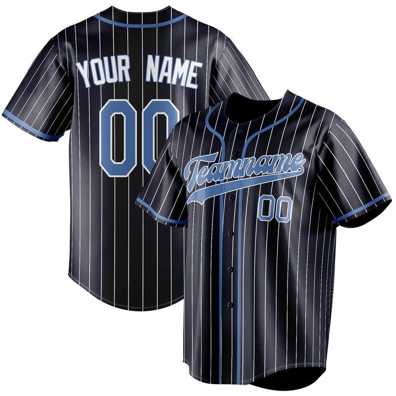Benutzerdefiniertes Professionelles Marineblau Hellblau Baseballtrikot BB01240531WY483