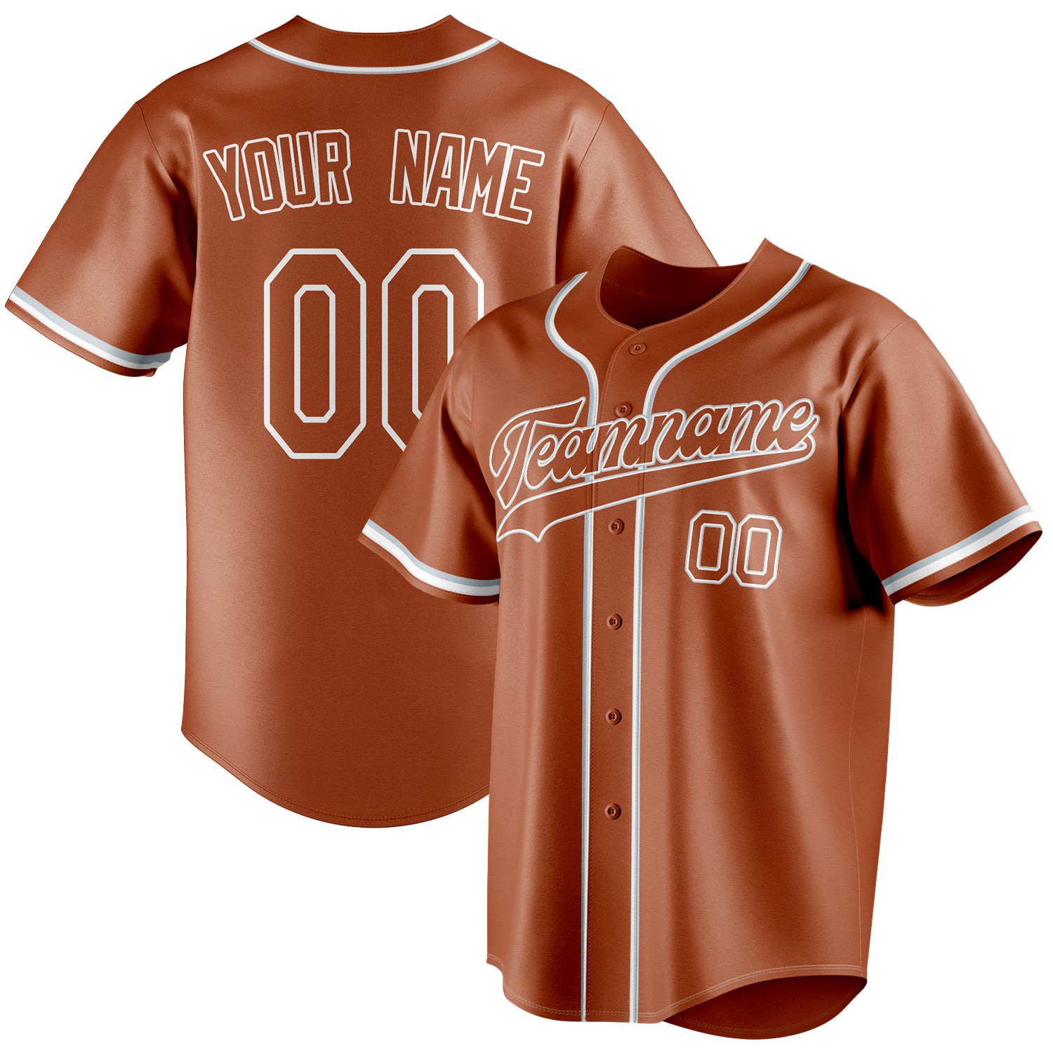 Benutzerdefiniertes Professionelles Texas Orange Weiß Baseballtrikot BB01240531WY547