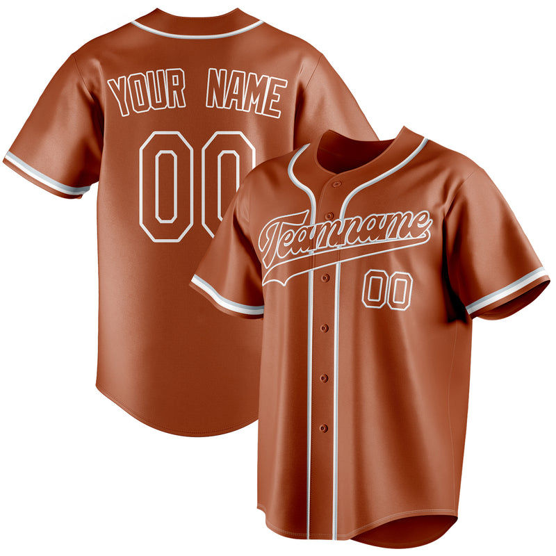 Benutzerdefiniertes Professionelles Texas Orange Weiß Baseballtrikot BB01240531WY547