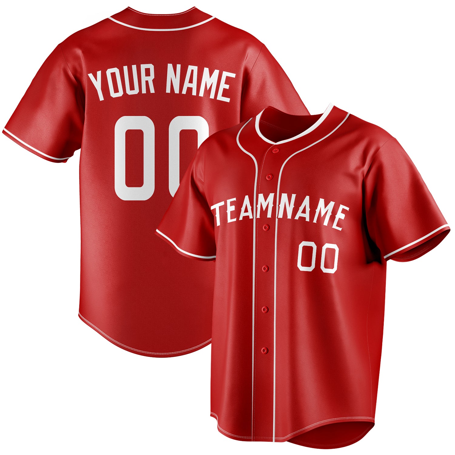 Benutzerdefiniertes Professionelles Rot Weiß Baseballtrikot BB01240531XJ404