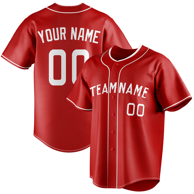 Benutzerdefiniertes Professionelles Rot Weiß Baseballtrikot BB01240531XJ404
