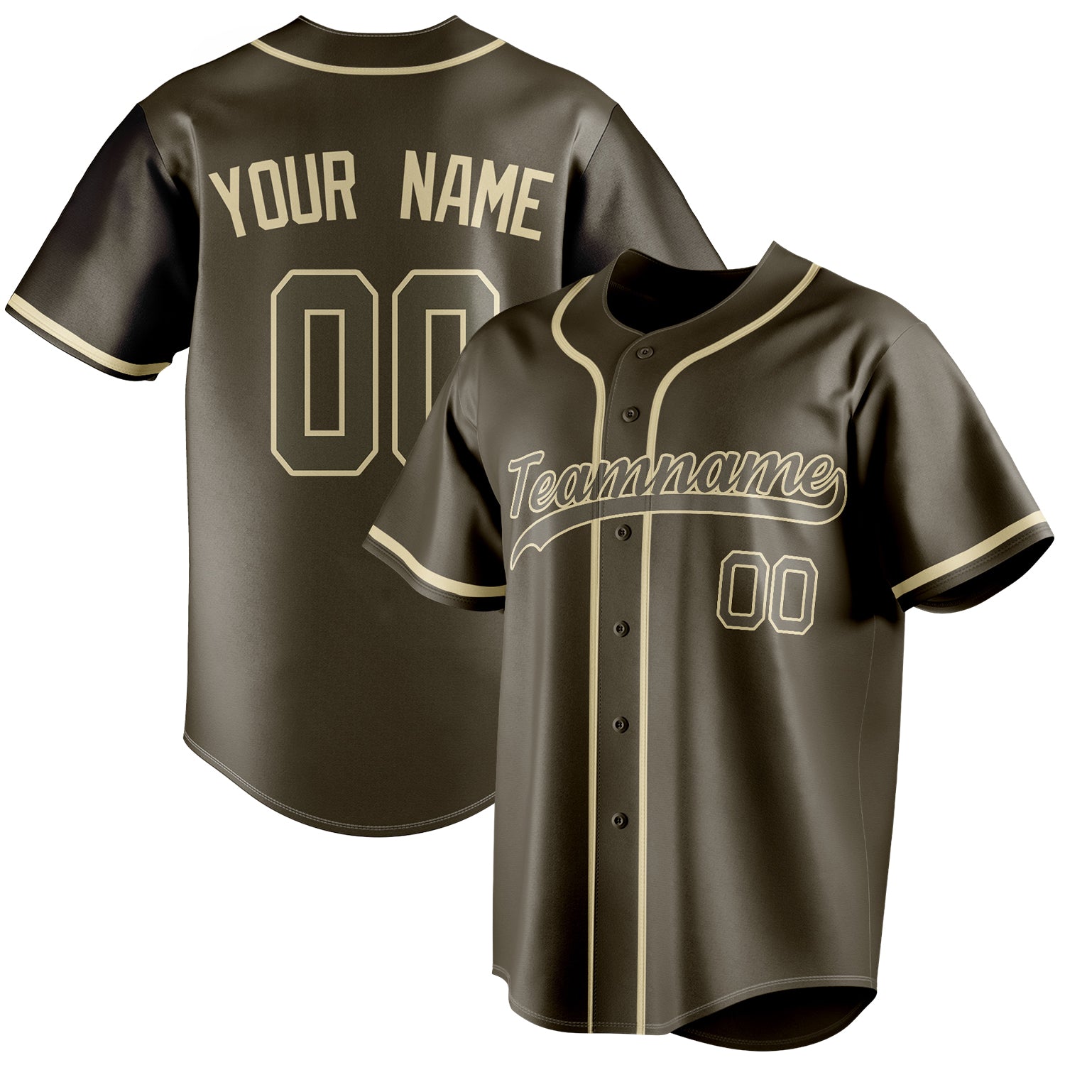 Benutzerdefiniertes Professionelles Oliv Creme Baseballtrikot BB01240531YX391