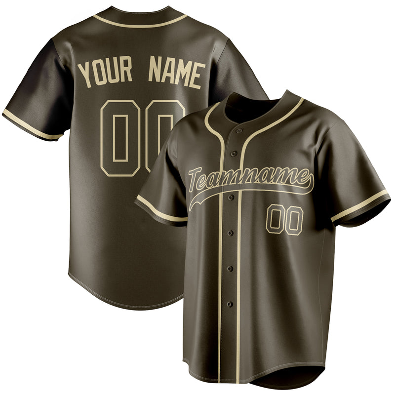 Benutzerdefiniertes Professionelles Oliv Creme Baseballtrikot BB01240531YX391