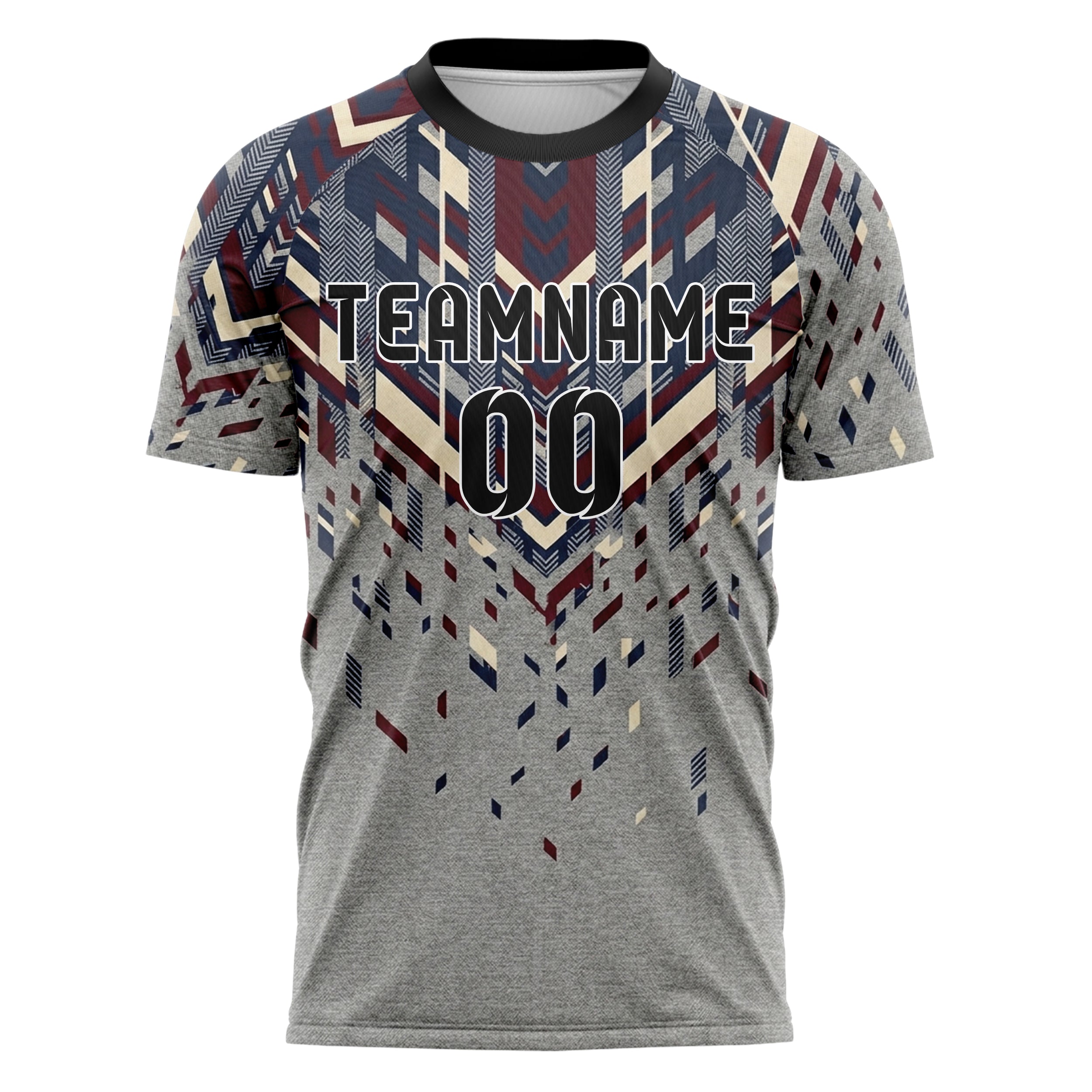Meliertes Grau Marineblau Kastanienbraun Creme College Streifen Heritage individuelles Fußballtrikot