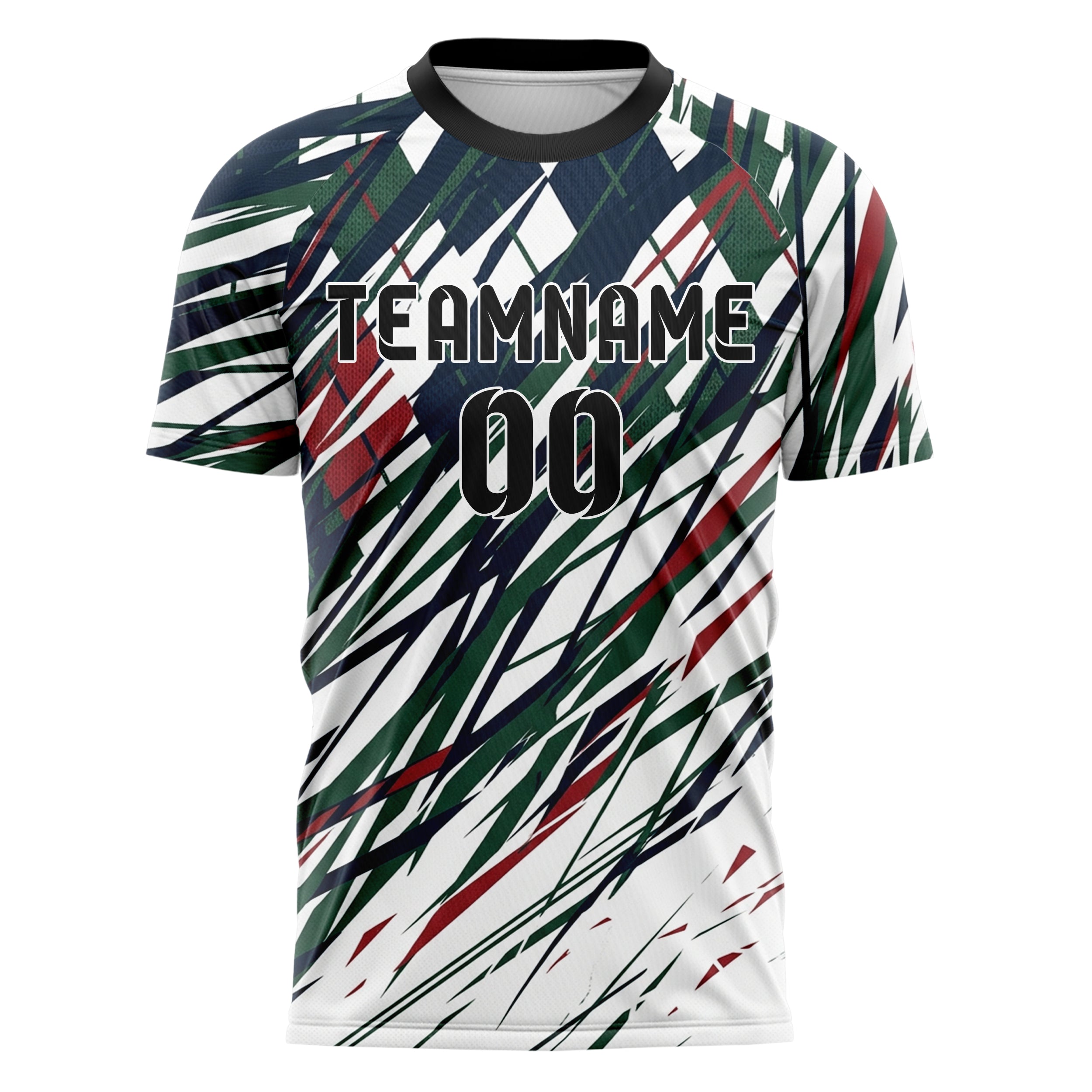 Weiß Marineblau Jägergrün Rot Varsity Argyle Bruch individuelles Fußballtrikot