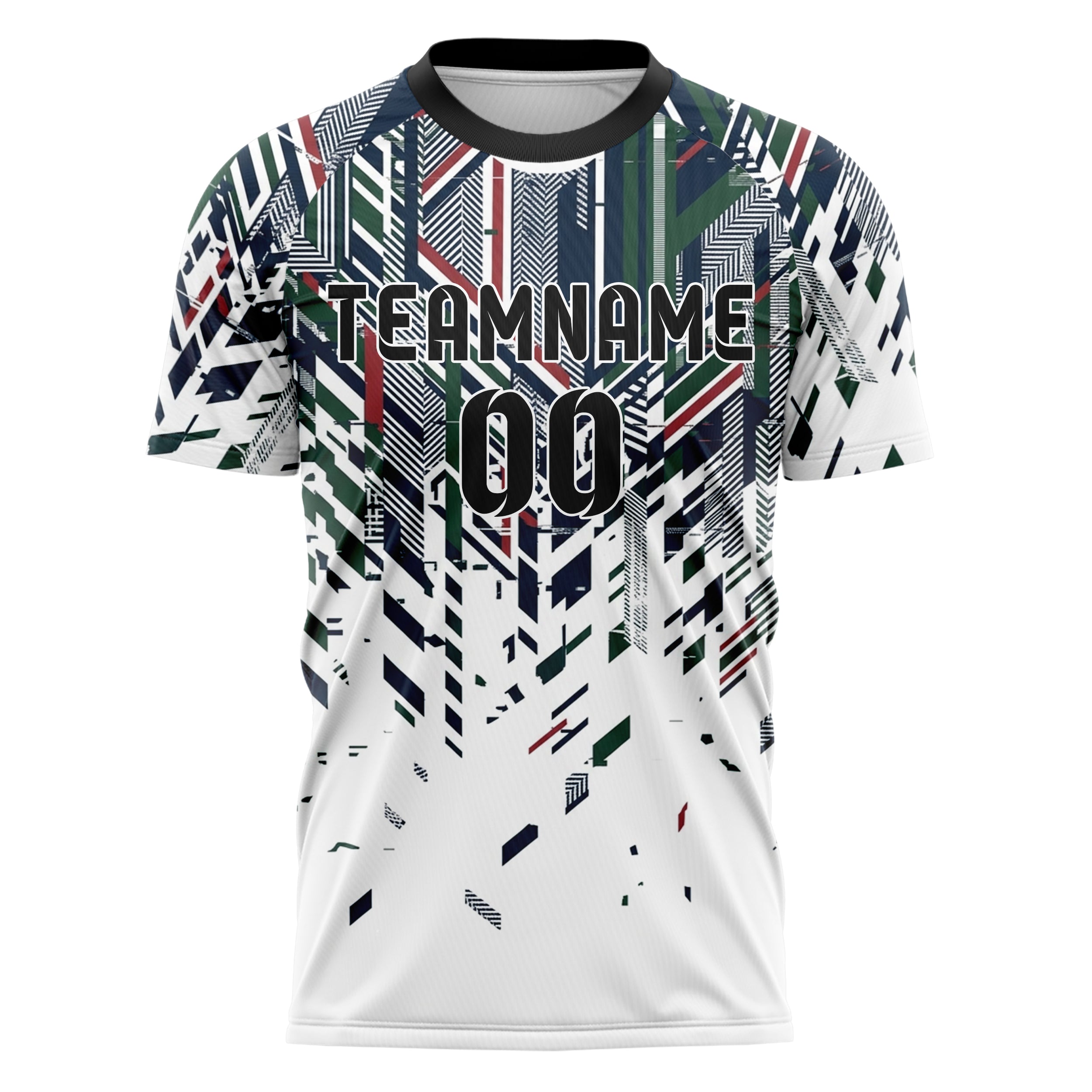 Weiß Marineblau Jägergrün Rot College Streifen Heritage individuelles Fußballtrikot