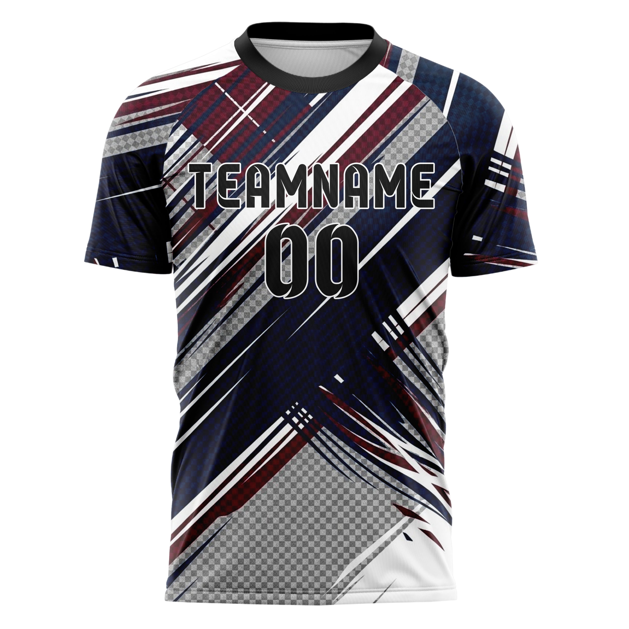 Marineblau Weiß Kastanienbraun Grau Varsity Argyle Bruch individuelles Fußballtrikot