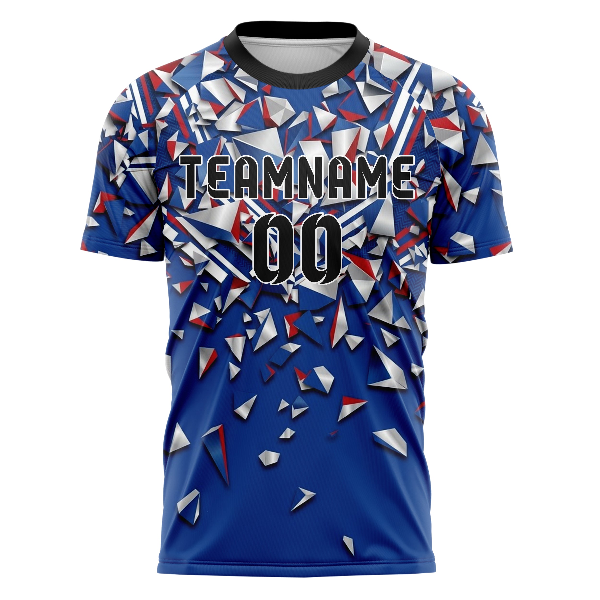 Royalblau Weiß Rot Silber College Streifen Heritage individuelles Fußballtrikot
