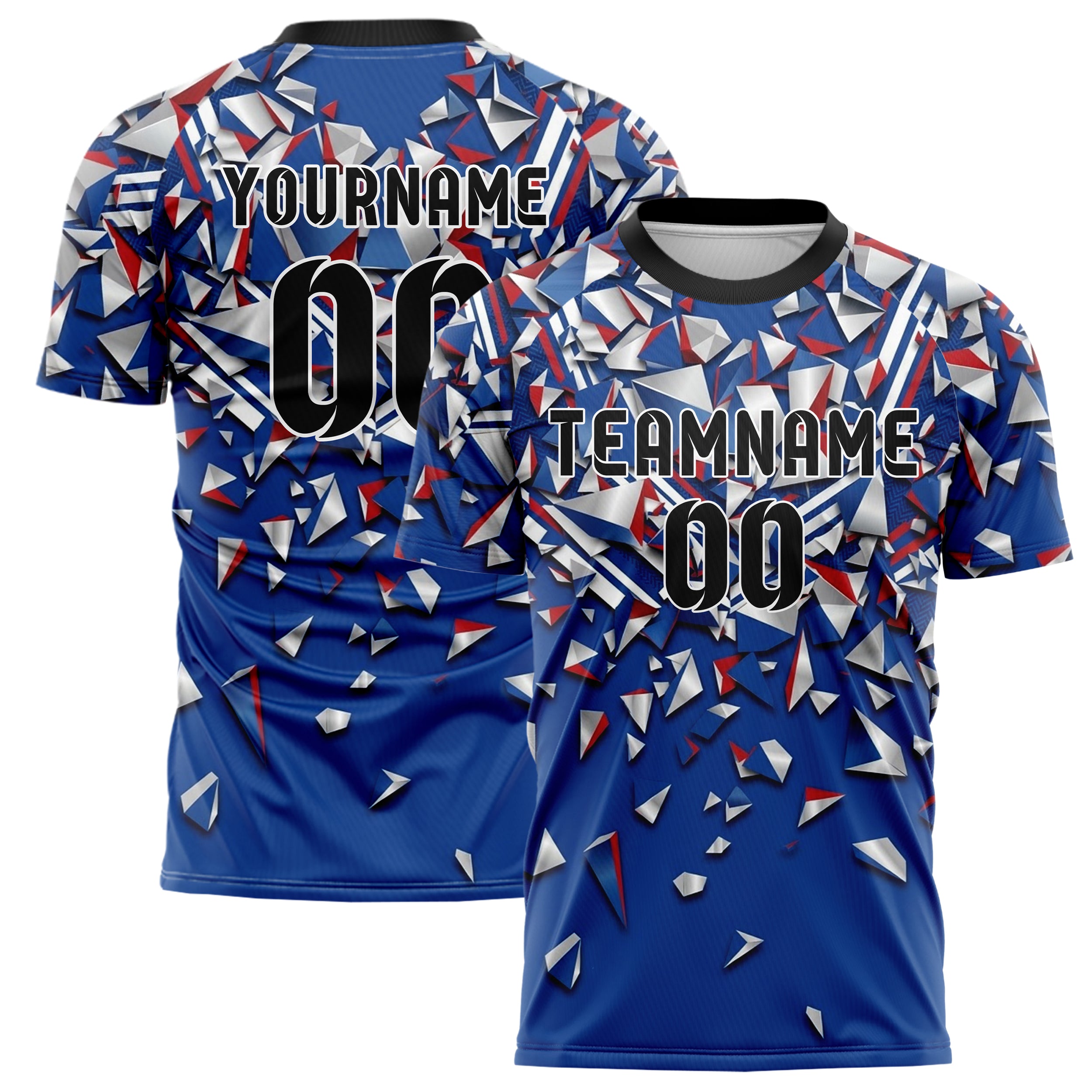 Royalblau Weiß Rot Silber College Streifen Heritage individuelles Fußballtrikot