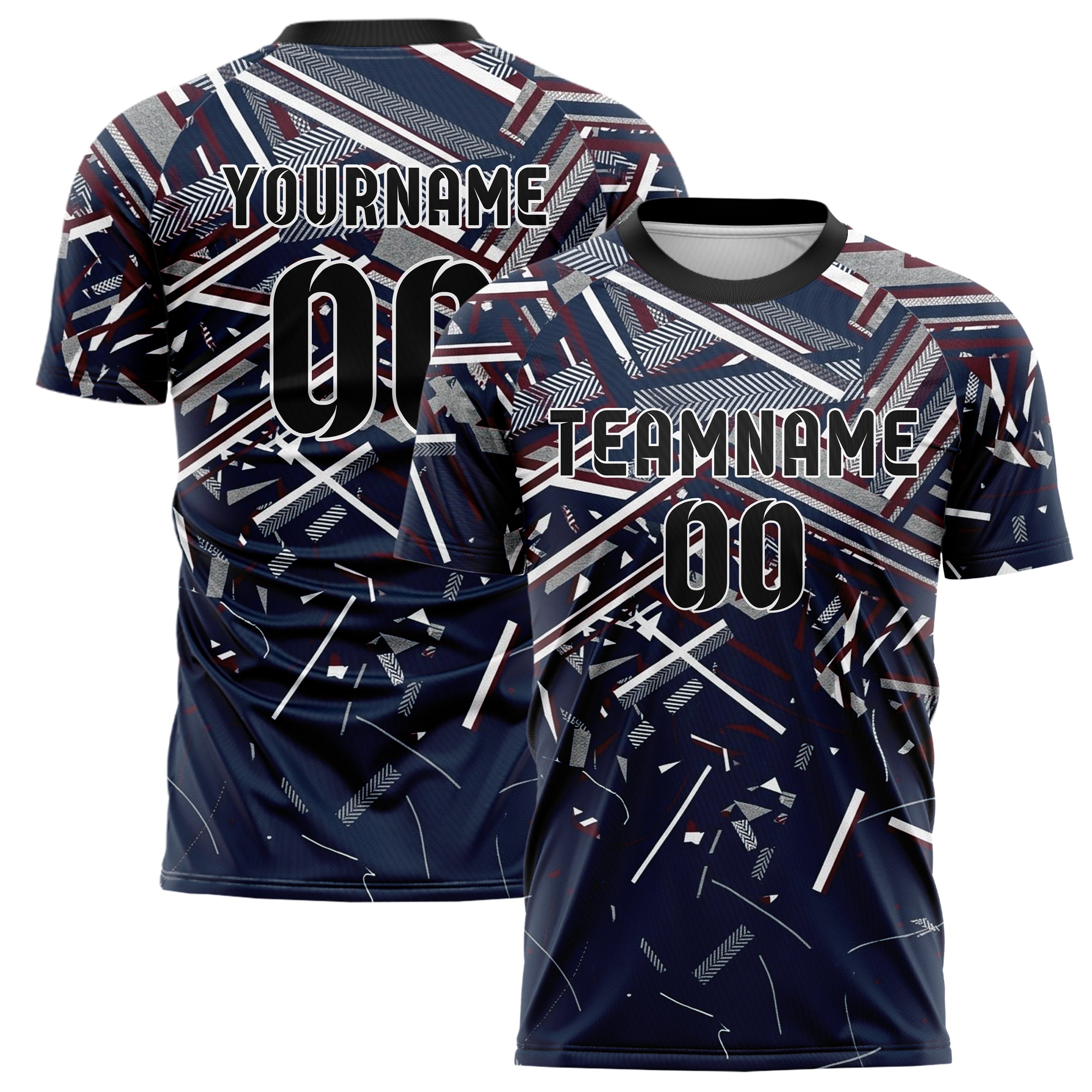 Marineblau Weiß Kastanienbraun Grau College Streifen Heritage individuelles Fußballtrikot