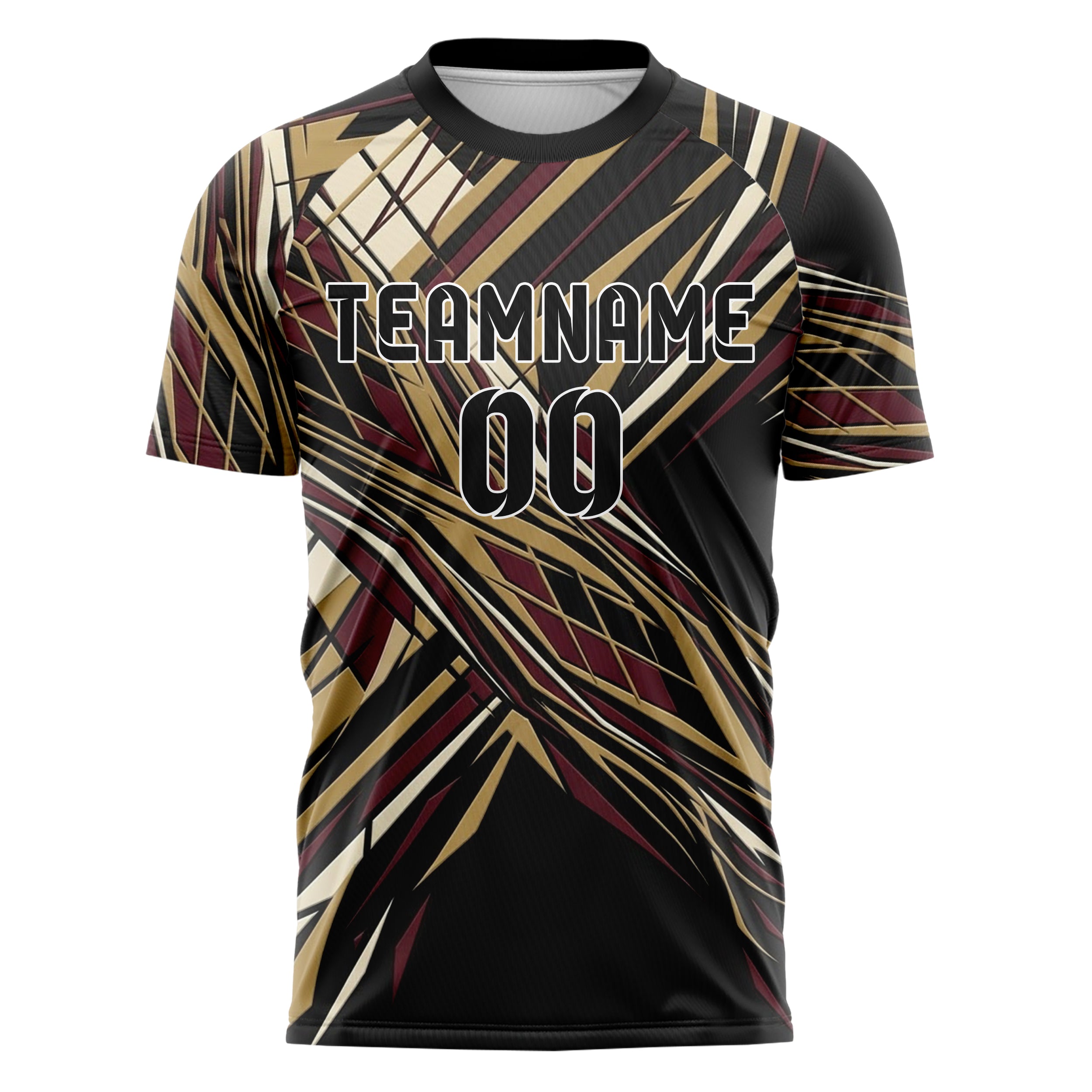 Schwarz Gold Creme Bordeauxrot Varsity Argyle Bruch individuelles Fußballtrikot