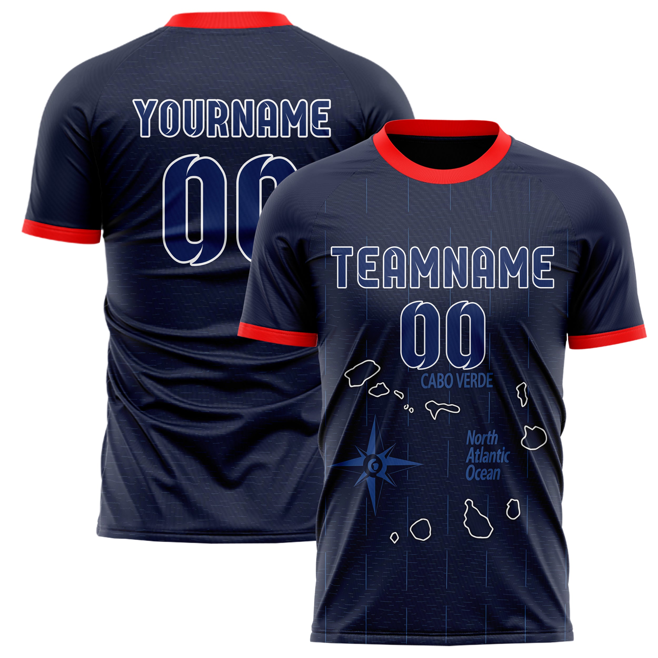 Kap Verde Fußballtrikot im Heim-Look – personalisierbarer Name, Nummer & Logo