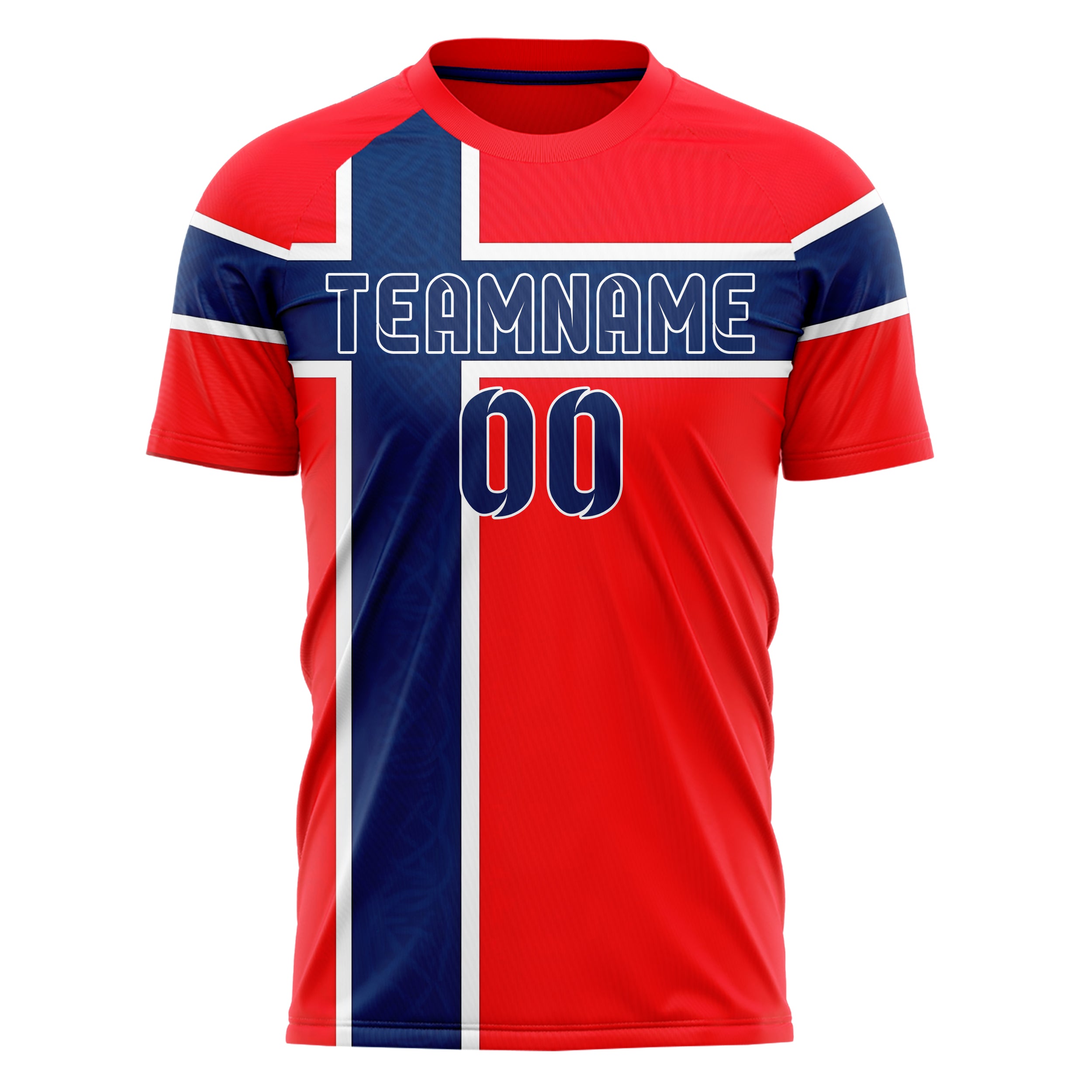 Norwegen Fußballtrikot im Heim-Look – personalisierbarer Name, Nummer & Logo