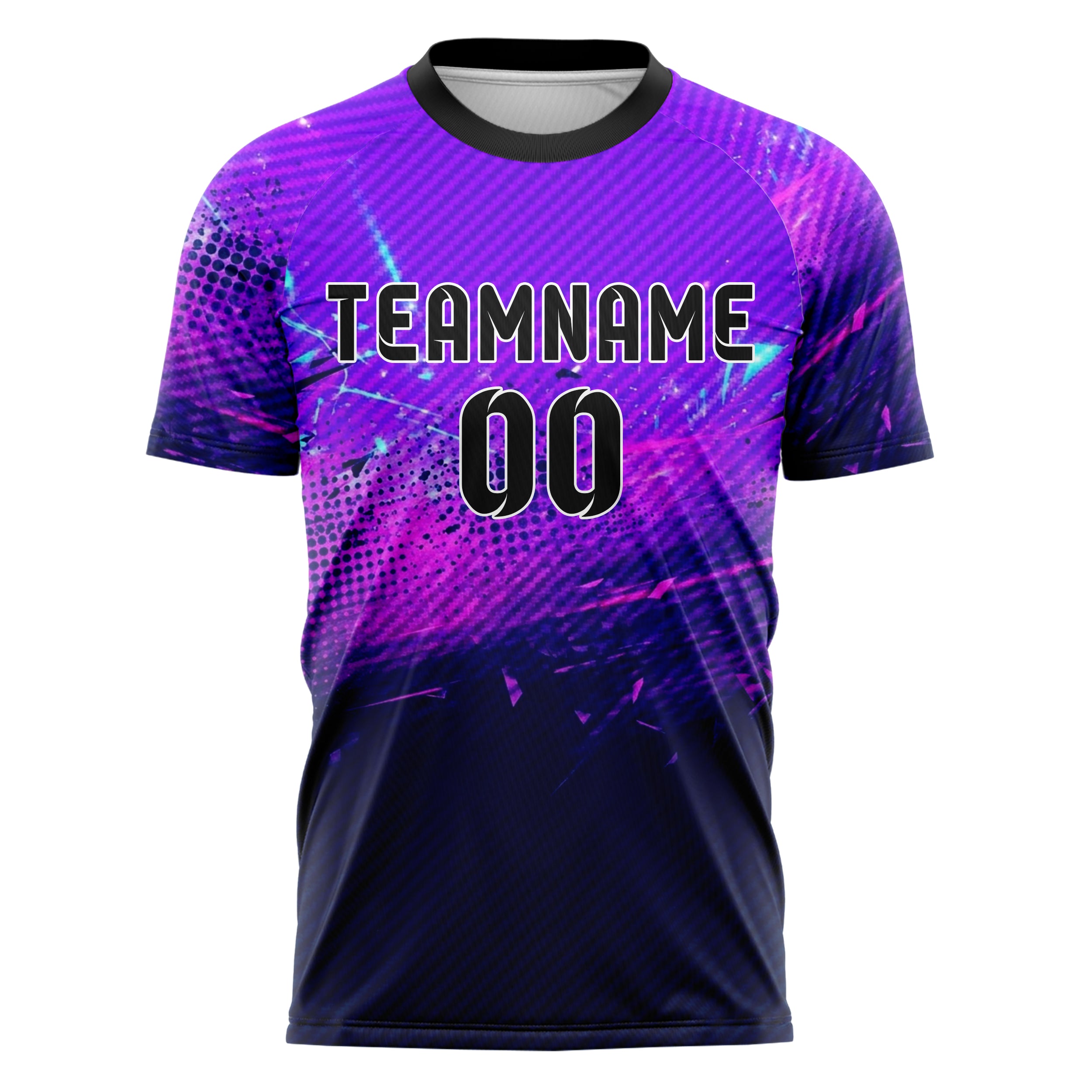 Violett Pink Mitternachtsblau Cyan Weiß UV Dunst Übergang individuelles Fußballtrikot
