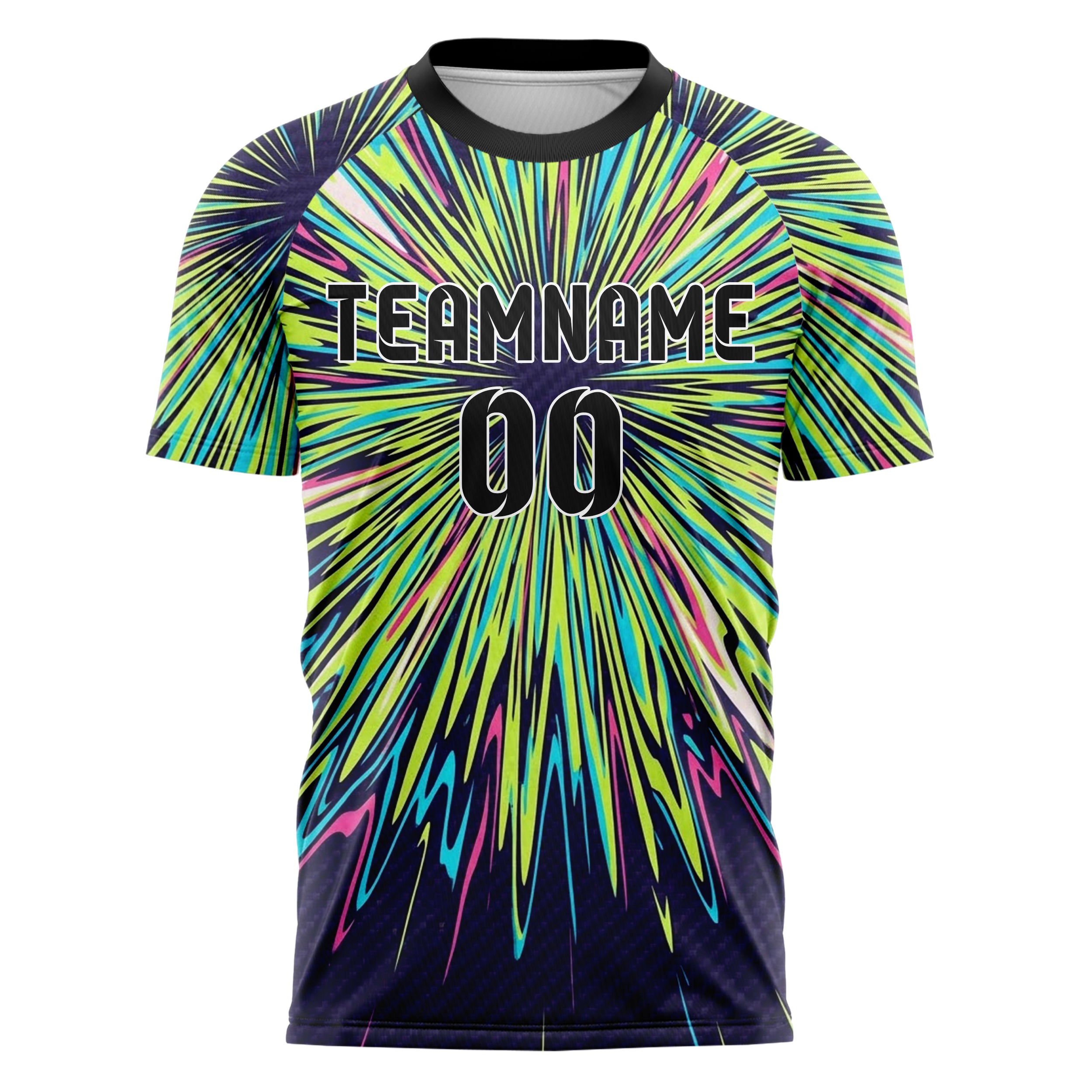 Indigo Acid Lime Cyan Pink Weiß chromatisch Poster Schmelze individuelles Fußballtrikot