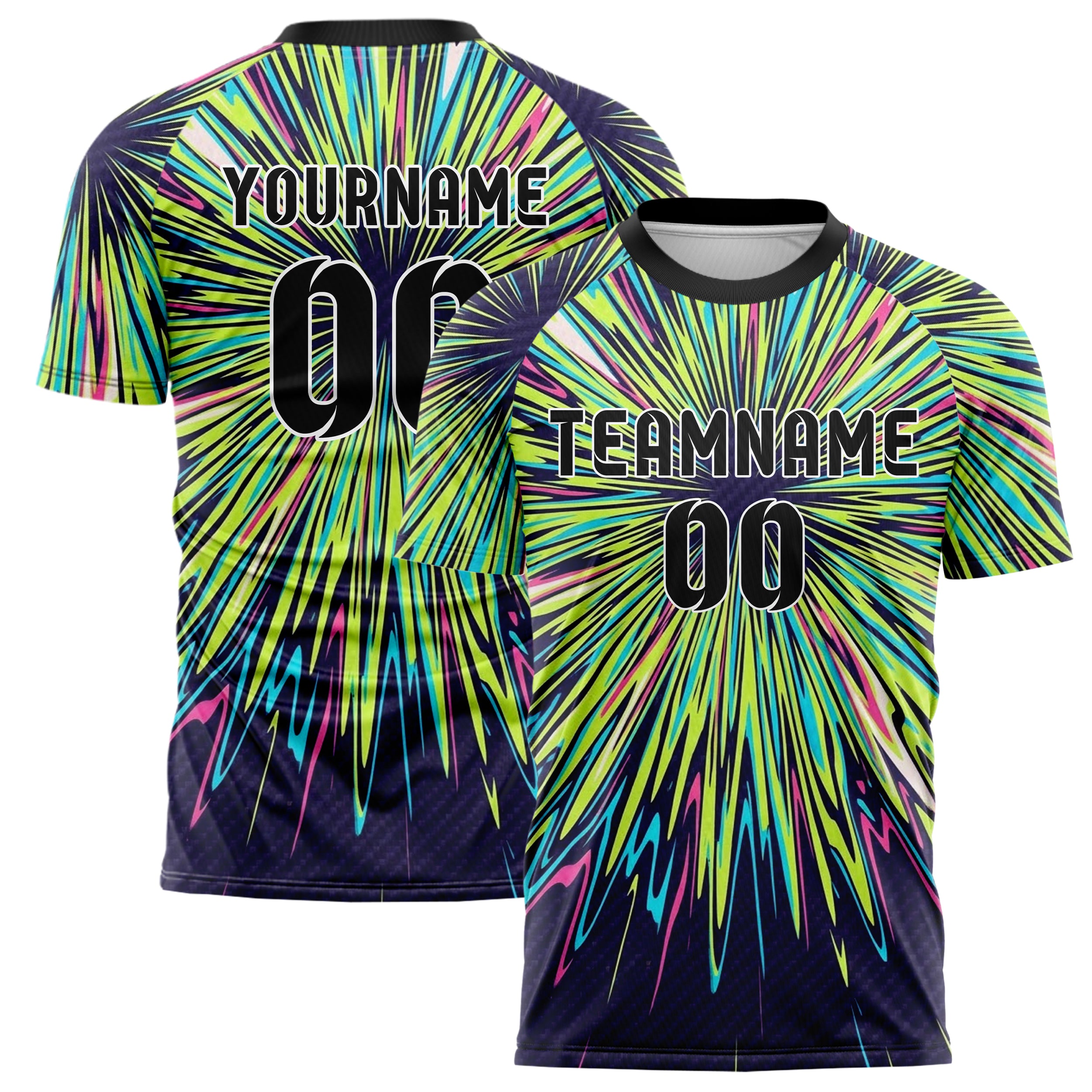 Indigo Acid Lime Cyan Pink Weiß chromatisch Poster Schmelze individuelles Fußballtrikot