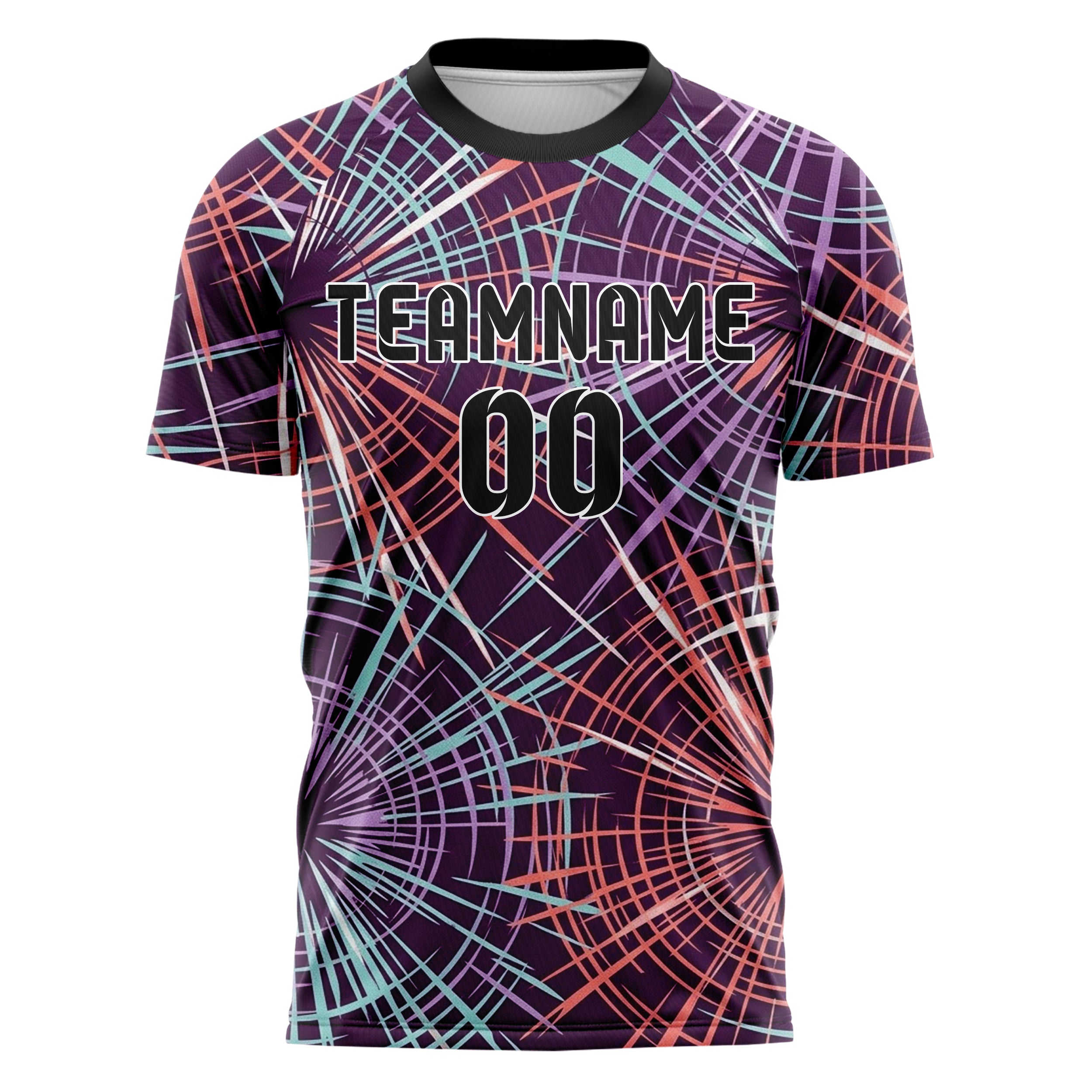 Pflaume Koralle Aqua Flieder Weiß Basspuls Eruption individuelles Fußballtrikot