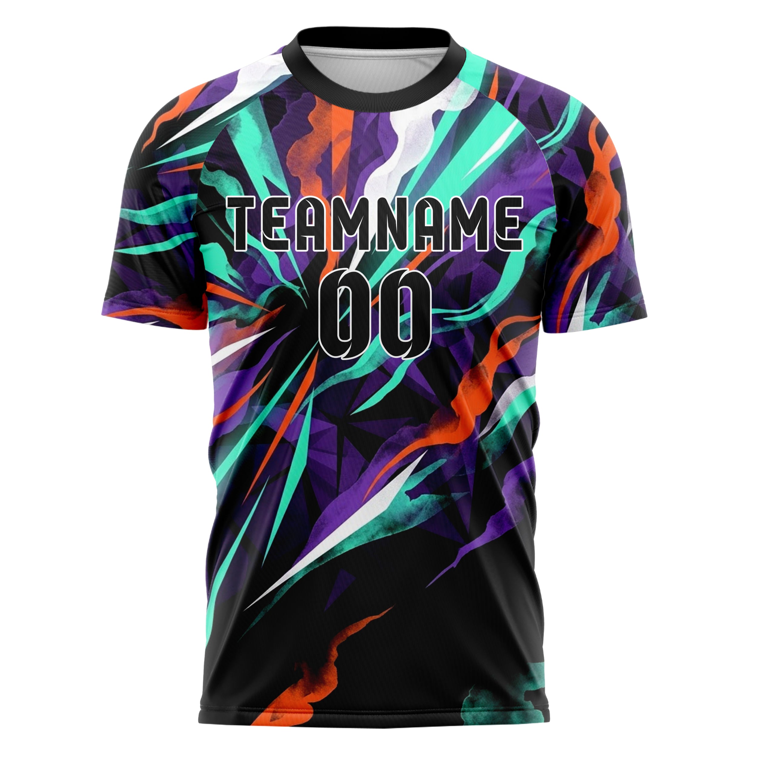 Schwarz Petrol Orange Lila Weiß Prisma Rauch Drift individuelles Fußballtrikot